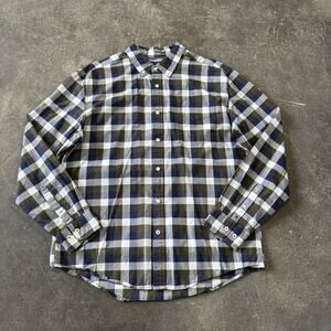 Tommy Hilfiger Shirt Mens XL Green Blue Plaid Button Down Long Sleeve